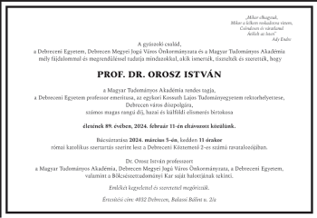 Orosz István gyászjelentés